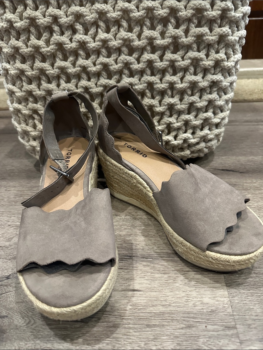 torrid Taupe Scallop Espadrille Wedge Sandals